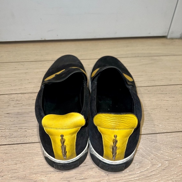 Fendi Monster Slip-Ons In Suede Men Black Size 43 main image 2